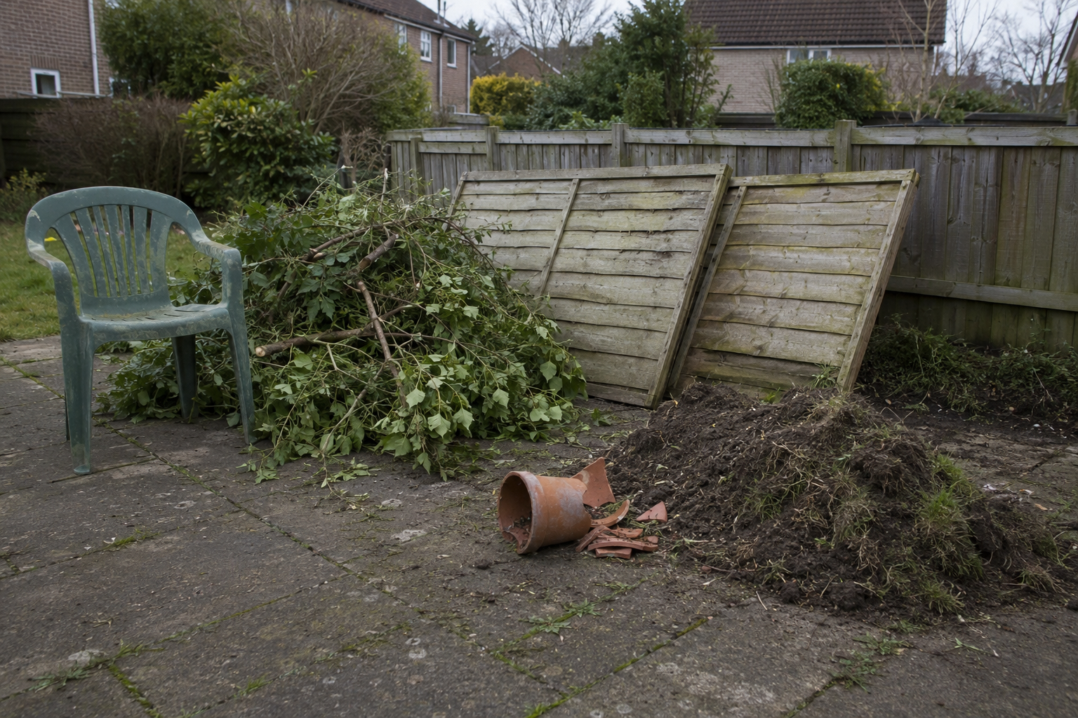 Mixed garden waste ready for collection in Southend-on-Sea
